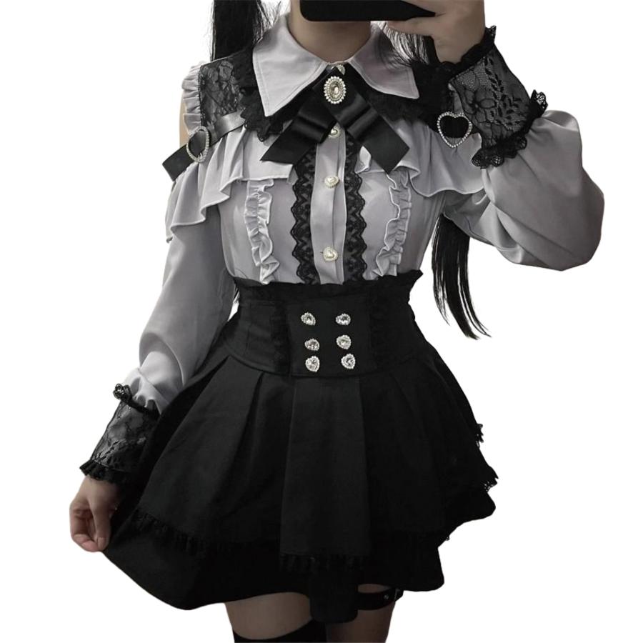 GOKEI] 地雷系 セットアップ 量産型 服 女の子 参戦服 ゴスロリ 