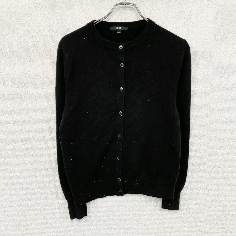 ユニクロ（UNIQLO） クルーネックカーディガン カシミヤ100% 黒