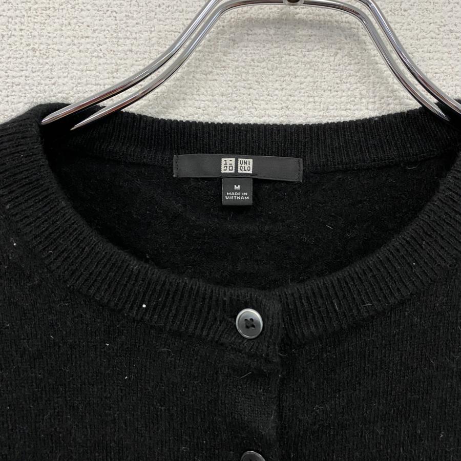 ユニクロ（UNIQLO） クルーネックカーディガン カシミヤ100% 黒