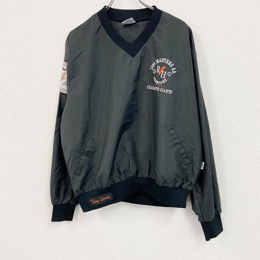 90s UNITED SPORTS APPAREL ナイロンプルオーバージャケット 刺繍ロゴ