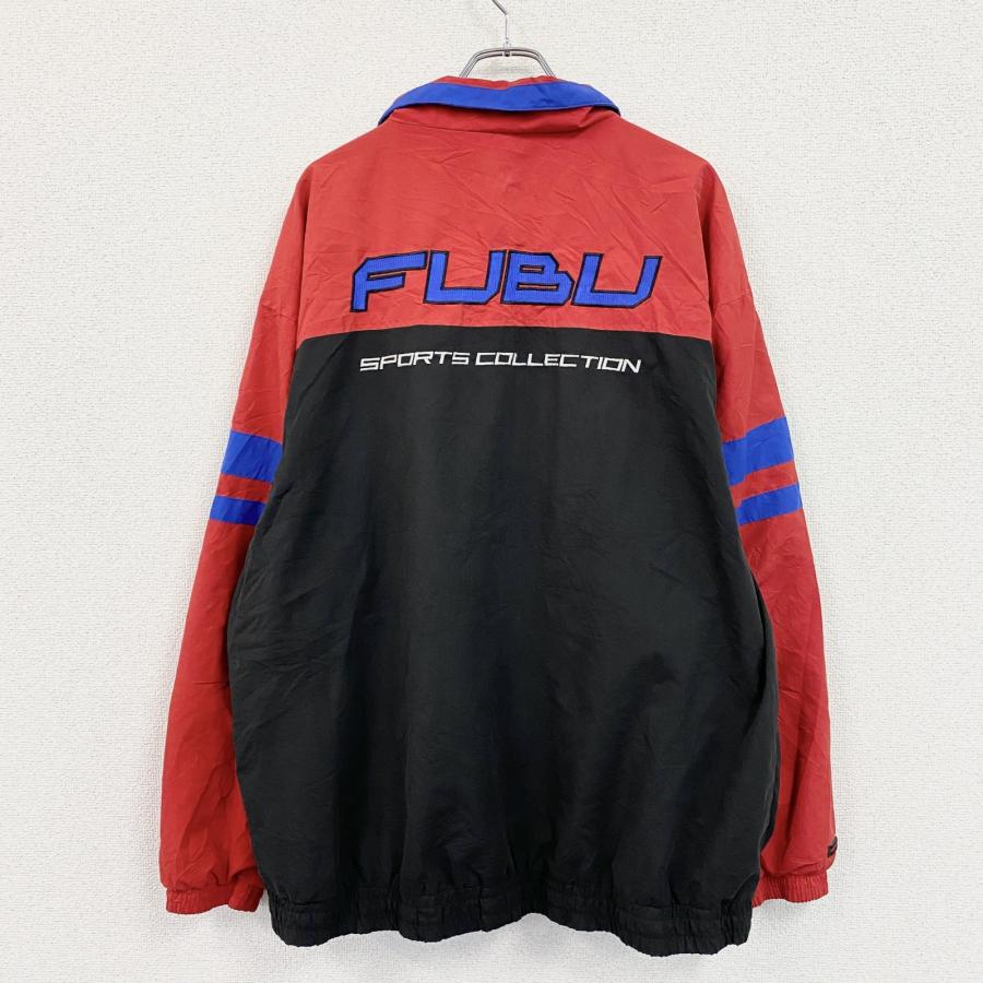 FUBU フブ フルジップジャケット 刺繍ロゴ マルチカラー 黒 ブラック