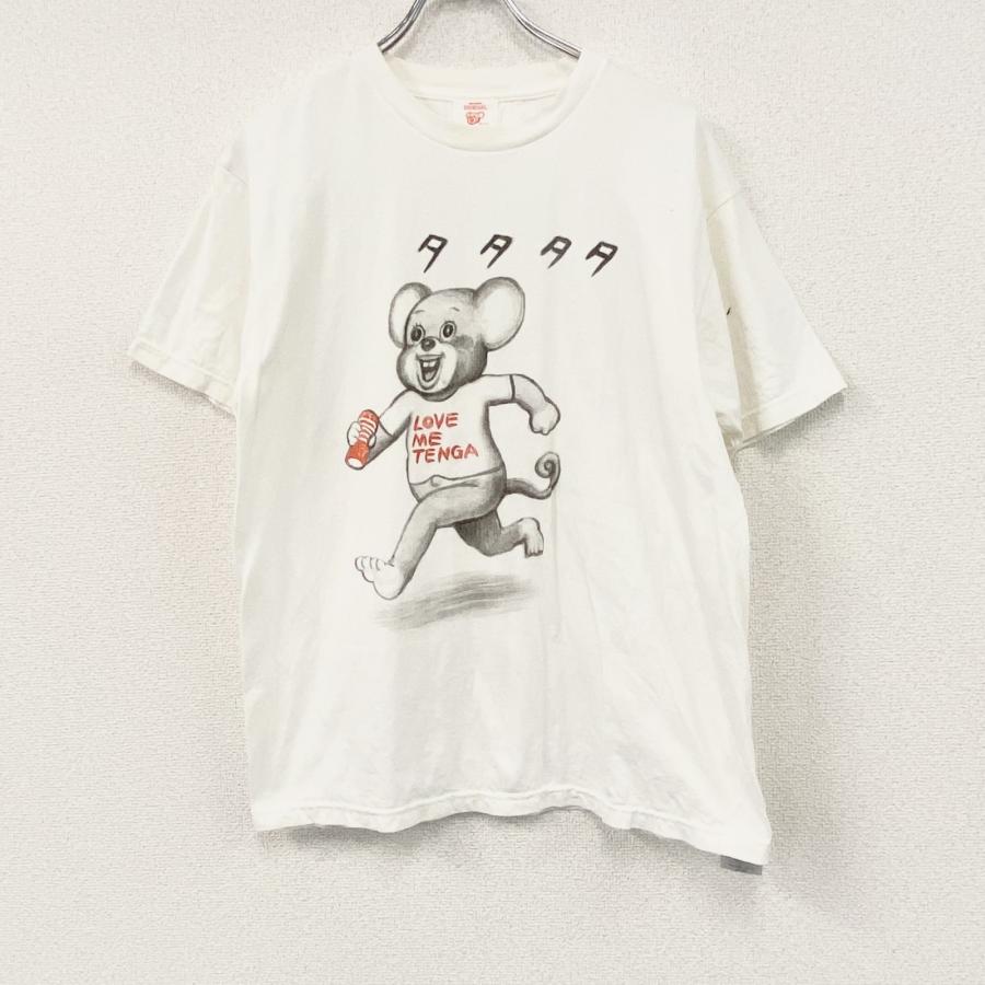 漫画太郎 TENGA 半袖プリントエロTシャツ アニマル 企業ロゴ クルー