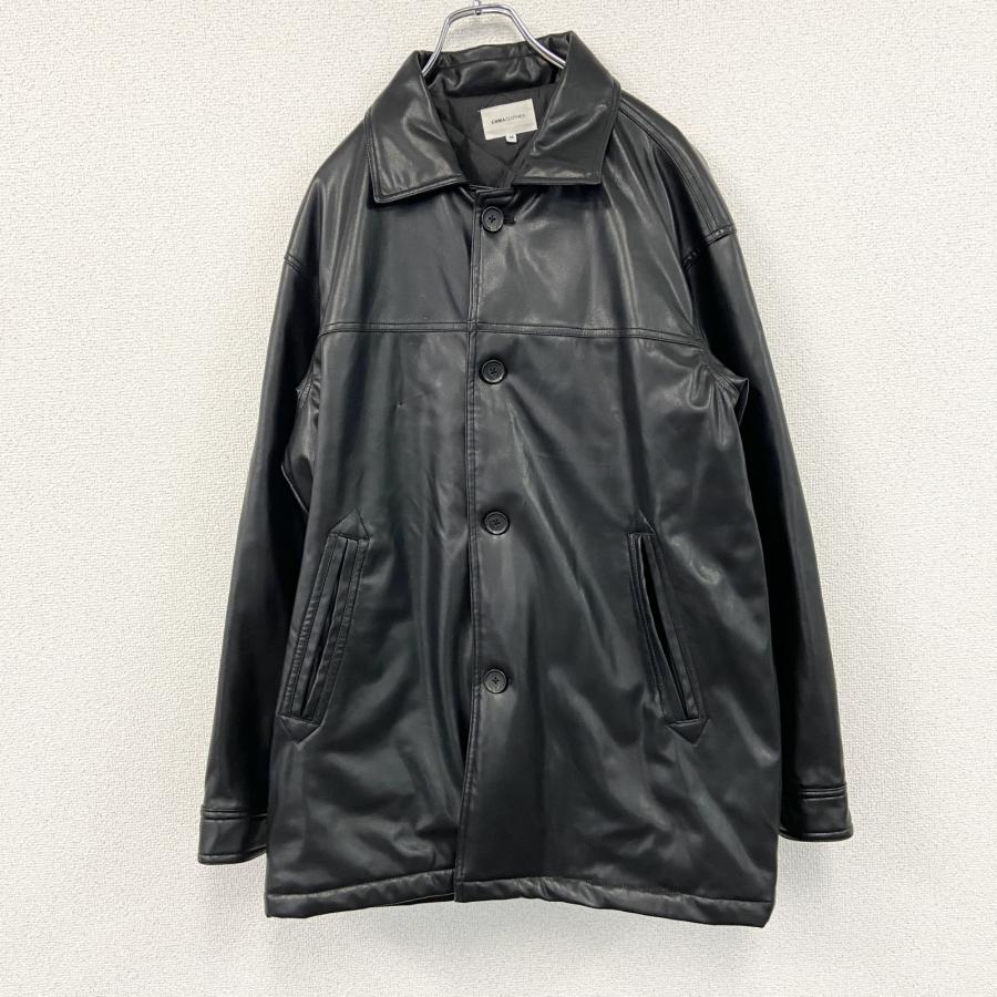 EMMA CLOTHES エマクローズ フェイクレザージャケット 中綿入り 黒
