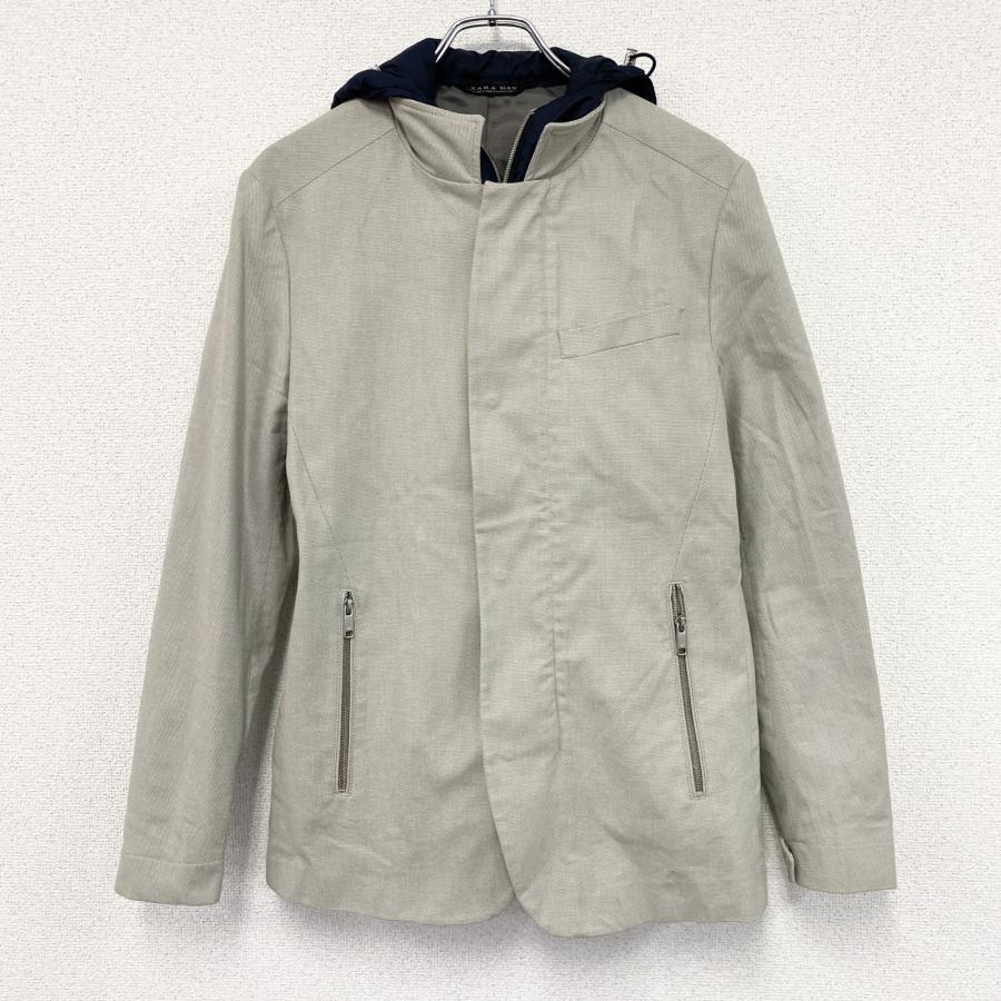 ZARA（ザラ） ZARA MAN フーデッドスタンドカラージャケット 比翼 