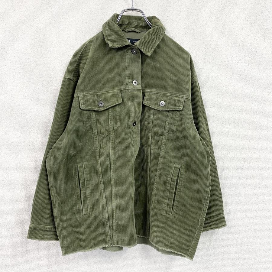 ZARA（ザラ） コーデュロイシャツジャケット 4つポケット カーキ