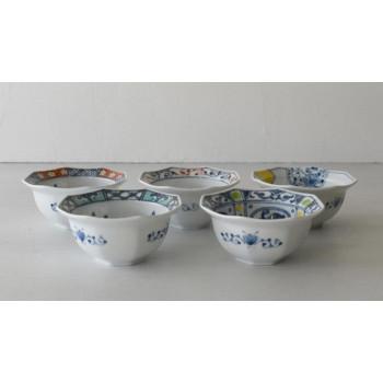 西海陶器 化粧箱入 錦絵変り 八角小鉢揃(5点セット) 19544 : 2025