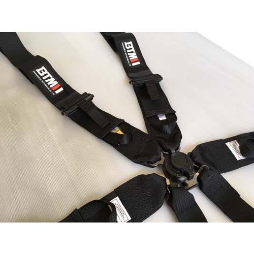 3インチ6点式シートベルト（FIA公認モデル）ブラック ロータリー  