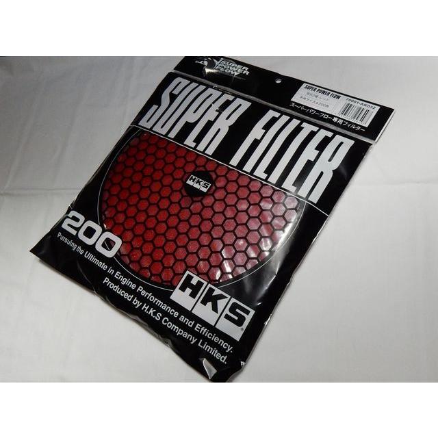 HKS スーパーパワーフロー交換用フィルター φ200 レッド 70001-AK032