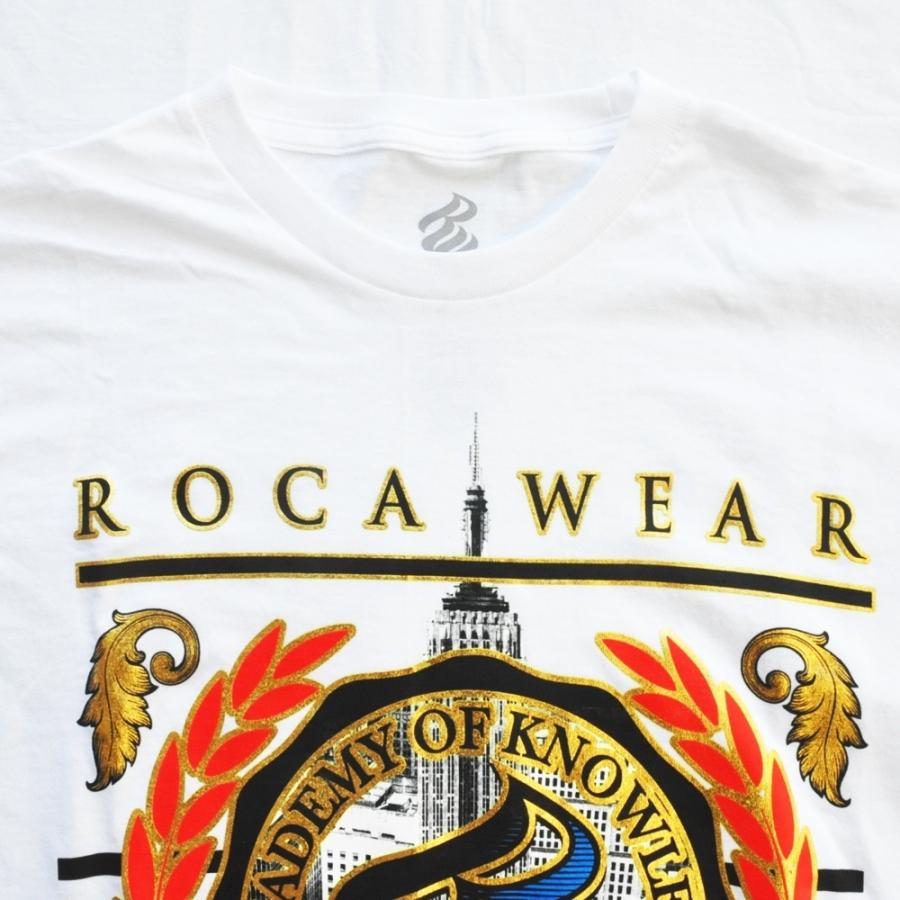 ROCAWEAR/ロカウェア NEW YORK ACADEMY OF KNOWLEGE LOGO TSHIRT WHITE DEAD