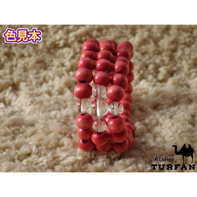 ３列ブレスレット　紅花（水晶付）２２珠〜　オーダー用｜turfan｜05