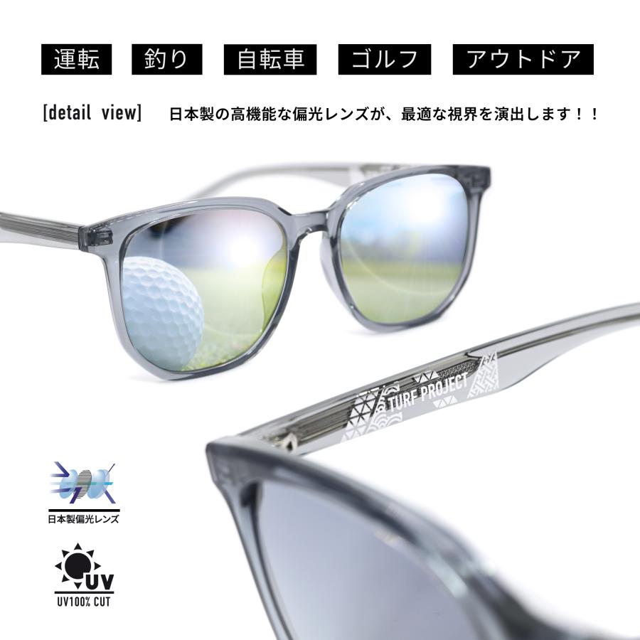 [ターフプロジェクト]  Performanceサングラス(日本製偏光レンズ) /メンズ ゴルフ用 [スクエア TPPF-58264-2 GREY/L.BLUE］ CR-39光学レンズ_4