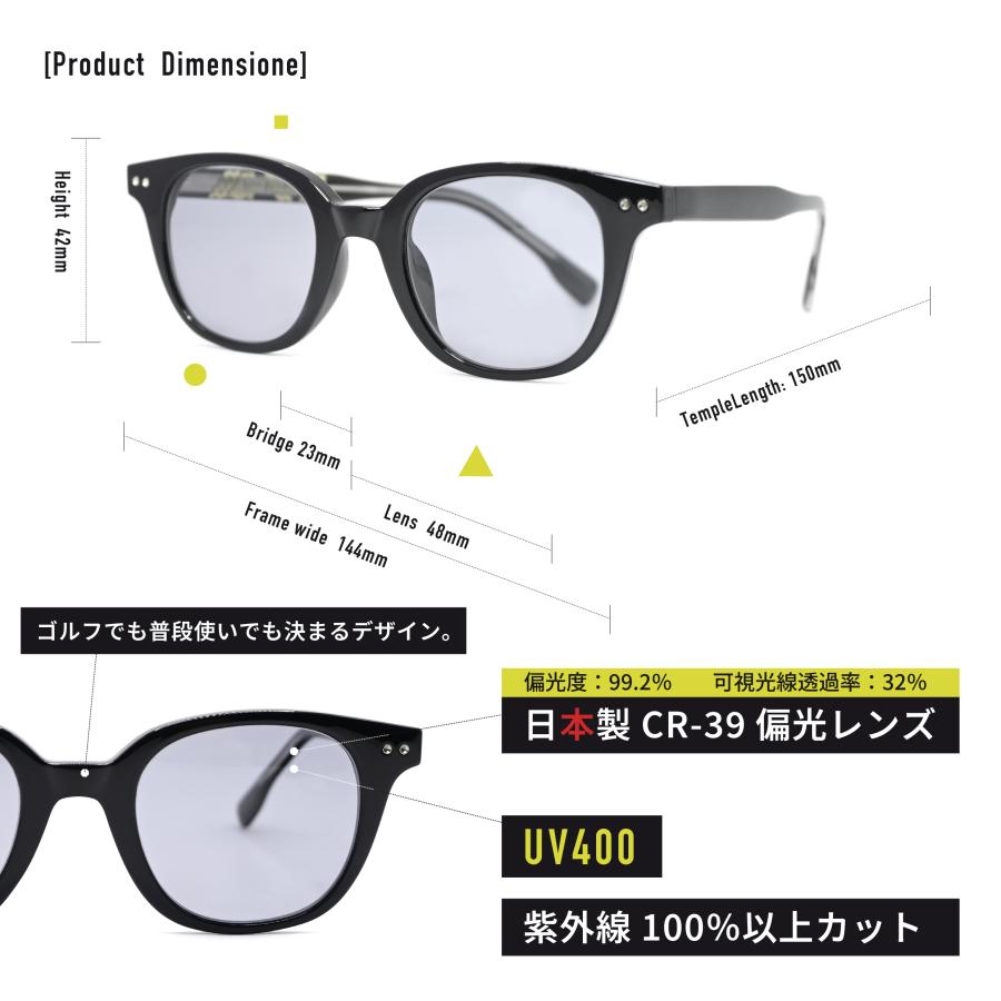 [ターフプロジェクト]  Performanceサングラス(日本製偏光レンズ) /メンズ ゴルフ用 [スクエア TPPF-58284-1 BLACK/LIGHT BLUE］ CR-39光学レンズ_5