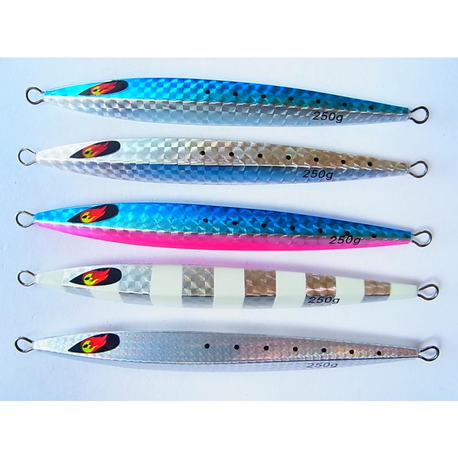 メタルジグ 300g シンキング 赤青 DRAGON（ドラゴン） マルシン漁具 250g アンバージャック 250g