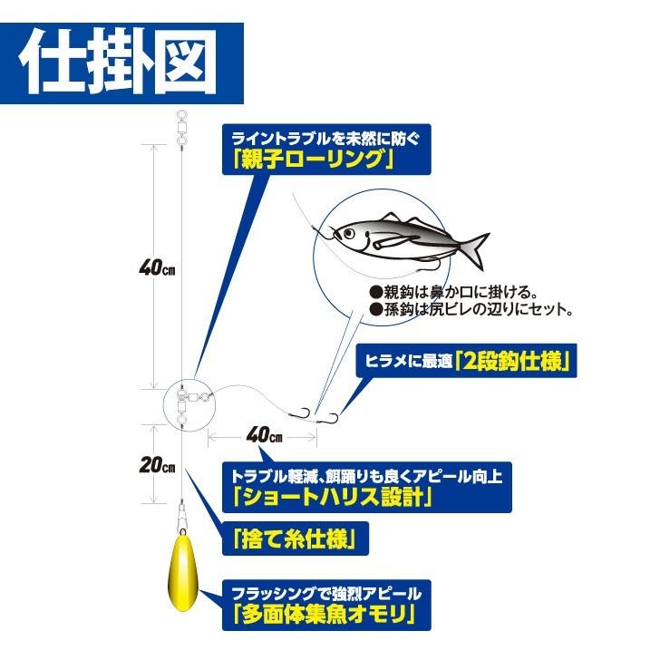 Hayabusa ハヤブサ HA186 ちょいマジ堤防ヒラメ五目セット 2段鈎