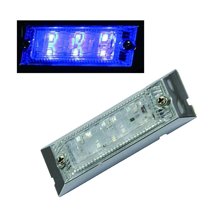 ジェットイノウエフラットマーカーレンズクリア．LED．ブルー6個 ジェットイノウエ LED6 ウルトラフラットマーカーランプ DC24V クリア