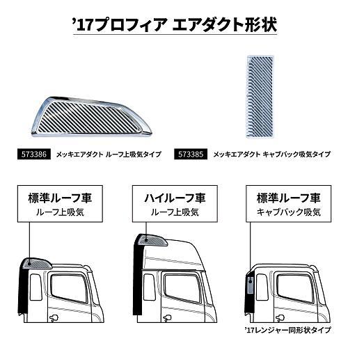 エアークリーナーダクトカバー 17プロフィア用 / メッキ 標準ルーフ