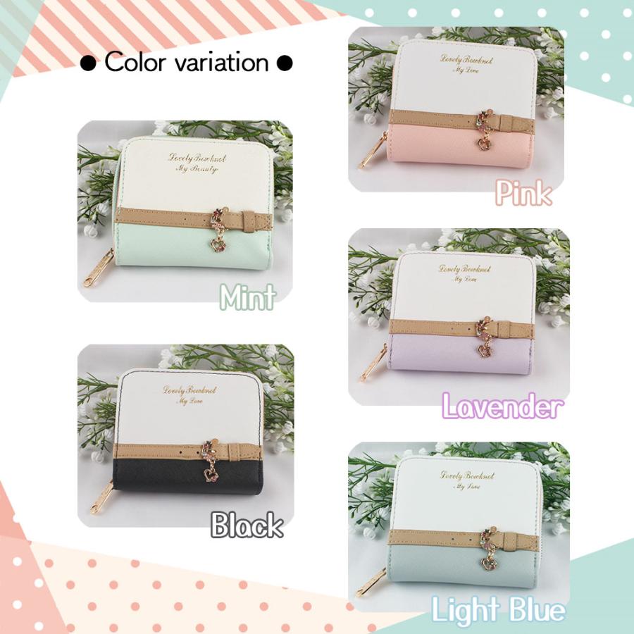 キュートなバイカラー 】財布 二つ折り ウォレット キッズ レディース
