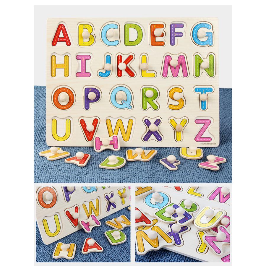 型はめ パズル 木製 木のおもちゃ アルファベット 数字 のりもの 恐竜