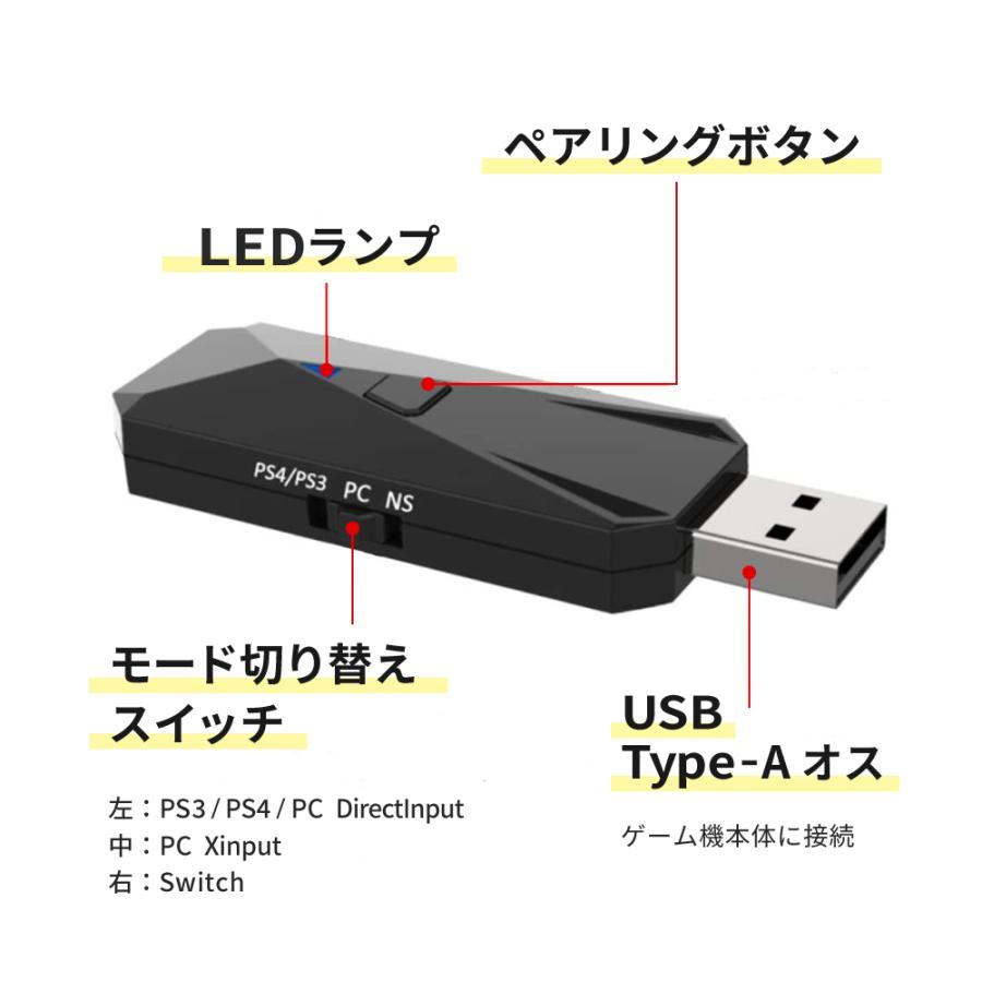 2021最新版 PS4/Nintendo Switch /PC用 コントローラー 変換アダプター 