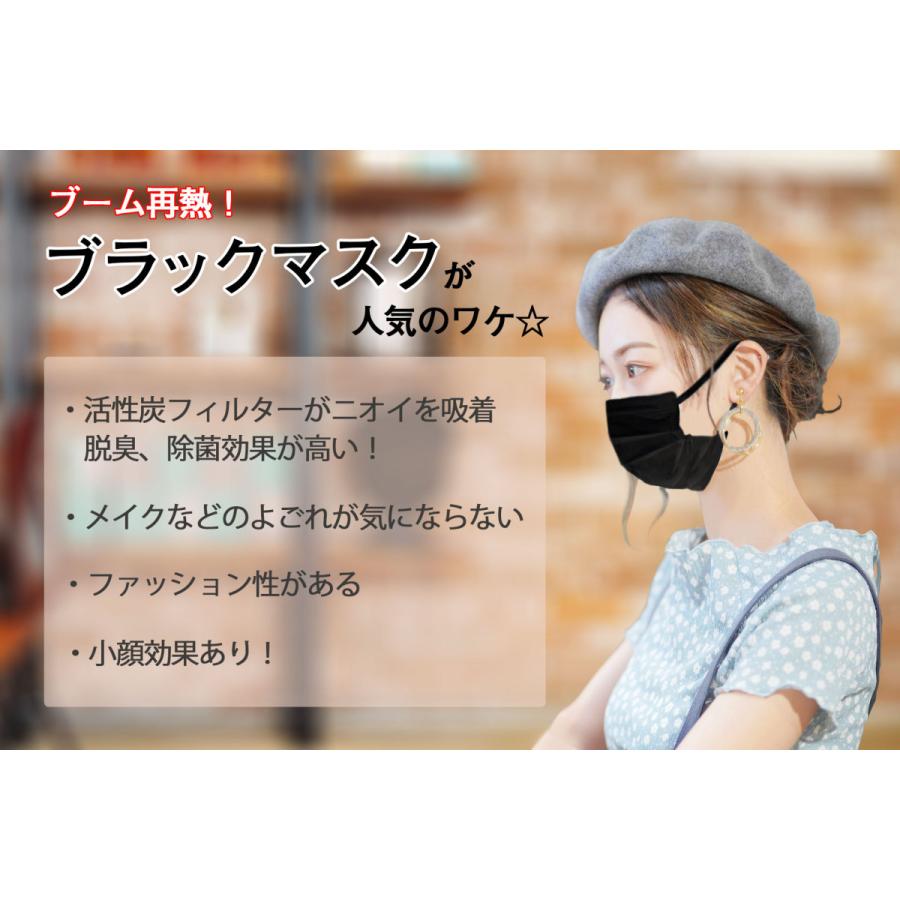 ブラック マスク 黒　使い捨て タイプ 男女兼用　150枚 セット 国内検査済み｜turquoise-moon｜05