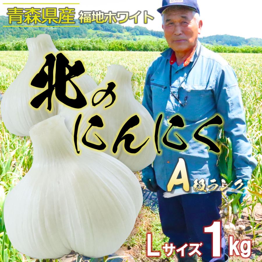 物青森県産低農薬福地ホワイトLサイズにんにく10キロ送料無料
