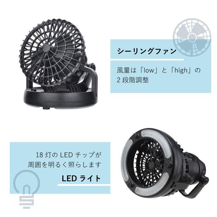 ライトとファンが一体化で便利】 キャンプ 扇風機 ライト 吊り 下げ