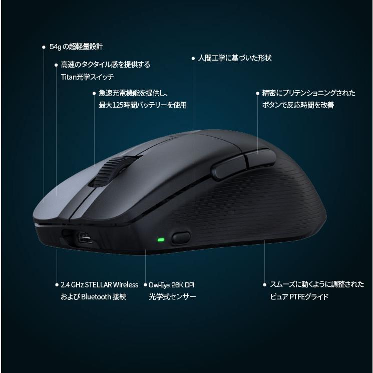 期間限定SALE! ROCCAT Pure Air 超軽量 54g ワイヤレスマウス 高精度ワイヤレス 最大125時間バッテリー駆動｜turtlebeach｜09