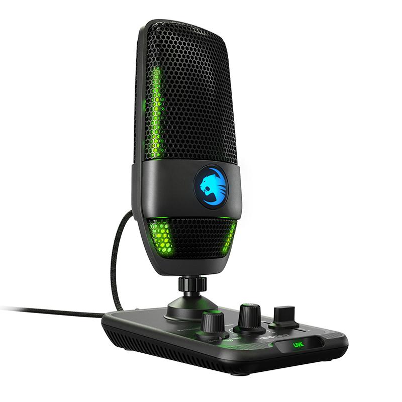 マイク ゲーミング TORCH ストリーミングマイク PC ROC-14-910 ROCCAT イヤホンマイク、ヘッドセット ROCCAT コンデンサーマイク Torch USB ゲーミングマイク PC ゲーム配信 RGB ピックアップパターン 3種類 スタジオグレード