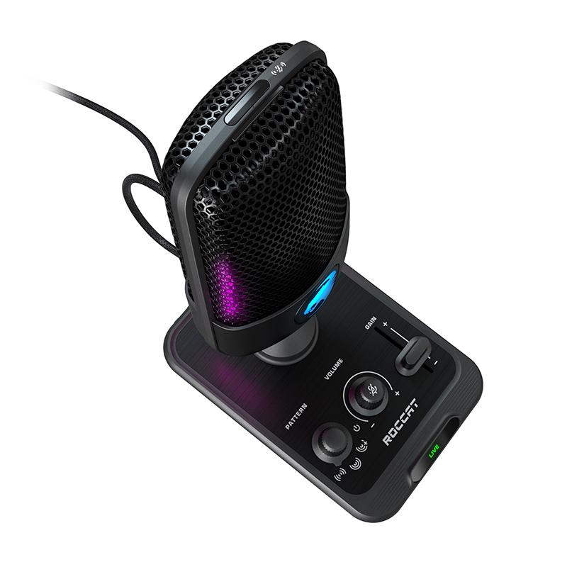 マイク ゲーミング TORCH ストリーミングマイク PC ROC-14-910 ROCCAT イヤホンマイク、ヘッドセット ROCCAT コンデンサーマイク Torch USB ゲーミングマイク PC ゲーム配信 RGB ピックアップパターン 3種類 スタジオグレード