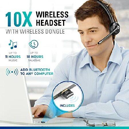 買い誠実 Delton 10X Trucker Bluetooth Headset， Wireless Headphones w/Microphone， Over The Head Single Earpiece with Mic for Skype， Call Centers， Truck 並行輸入