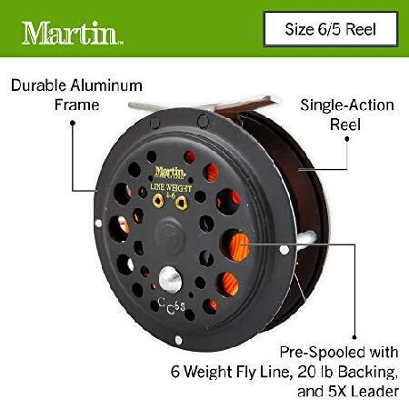 Martin Caddis Creek 6/5 シングルアクションフライフィッシングリール、強化アルミニウムスプールは20ポンドのバッキング、LT6Fフライラインと5Xリーダ並行輸入