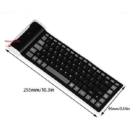 日本買い FOSA Portable Waterproof Mini Wireless Bluetooth Keyboard Foldable for Laptop/PC/Phone(Black)並行輸入