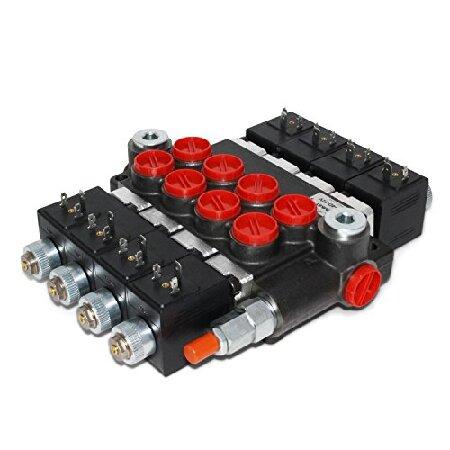 油圧モノブロックソレノイドコントロールバルブ、4スプール、13　GPM、12V　DC並行輸入