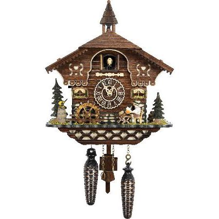 お得用 Cuckoo-Palace ジャーマンカッコ時計 - The Brotzeit House - クォーツムーブメント - 高さ10.3インチ - ブラックフォレストクロック並行輸入