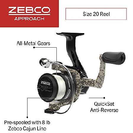 特販 Zebco Approach スピニングリールと釣り竿コンボ 6フィート 2ピース ファイバーグラス釣りポール スプリットグリップ EVAロッドハンドル サイズ20リール並行輸入