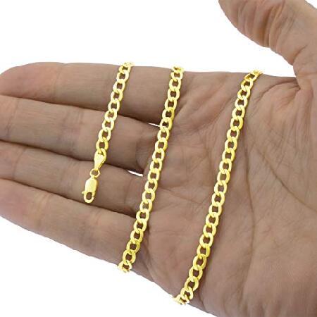 新品未使用！ Nuragold 10Kイエローゴールド 4.5mm キューバカーブリンクチェーンネックレス メンズ レディース ロブスタークラスプ 16インチ 18インチ 20インチ 22イ並行輸入 【HOV8909315263】(32384円)
