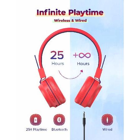 店名 iClever BTH03 Kids Bluetooth Headphones Safe Volume， Colorful LED Lights， 25H Playtime， Stereo Sound Mic， Bluetooth 5.0， Foldable， On Ear Kids並行輸入