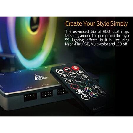 ZEUS GAMDIAS CPU液体クーラー 240mm RGB ゲーミングPC用 デュアルリングRGBファン2個付き AIO照明冷却キット オールインワンCPUウォータークーラー ラ並行輸入 