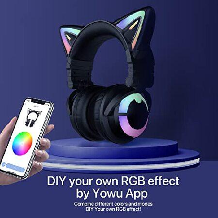 YOWU RGB 猫耳ヘッドホン 3S ワイヤレス Bluetooth 5.0 マイク YOWU RGB 猫耳ヘッドホン 3S ワイヤレス Bluetooth 5.0 マイク