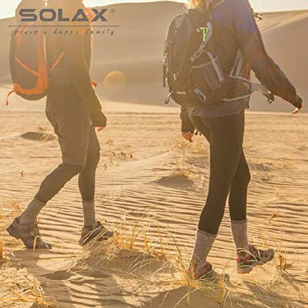 セールがオープンす SOLAX Women´s Merino Wool Hiking Socks 2 Pairs Outdoor Trail Crew Socks (Medium， Green185)並行輸入
