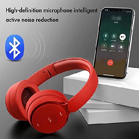 割引サービス BRNEWO Wireless Bluetooth Headphones Over Ear， Hi-Fi Stereo Foldable Wired/Wireless/TF for Travel/Adult/Kids/Teen， 25 Hours Playtime(Red)並行輸入