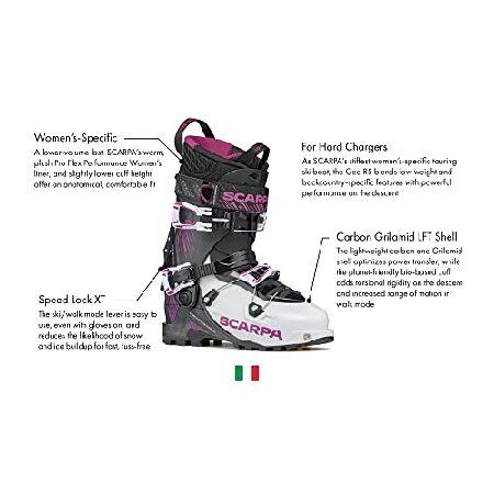 ビンテージ SCARPA Women´s GEA RS Alpine Touring Ski Boots for Backcountry and Downhill Skiing - White/Black/Rouge - 25並行輸入