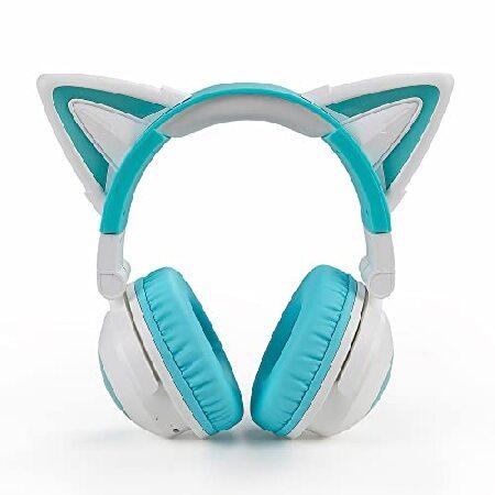 猫耳ヘッドホン ネコ耳ヘッドフォン LED付き 自由変換 無線 7色に光る