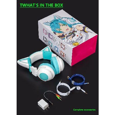 猫耳ヘッドホン ネコ耳ヘッドフォン LED付き 自由変換 無線 7色に光る