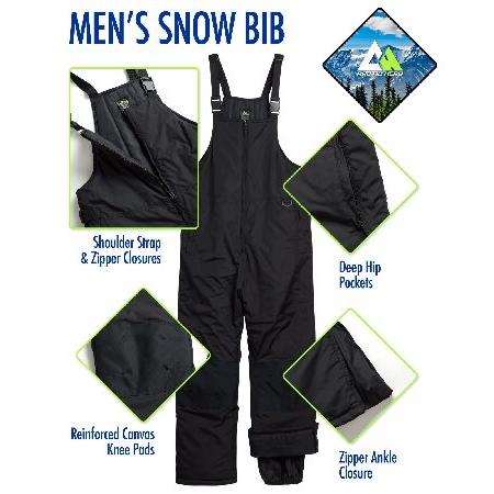 100％の保証 Arctic Hero Men’s Snow Bib - Insulated Waterproof Snow Pants Ski/Snowboard Overalls (S-2XL)， Size X-Large， Black並行輸入