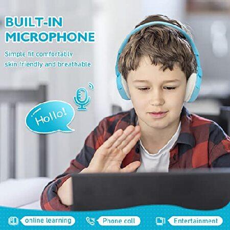 サイズ交換ＯＫ SHON Kids Wireless On-Ear Headphones - Blue Foldable Stereo with 3.5mm Jack Wired Kids Headphones，for Kids/Teen/Boy/Girl/Smartphone/School/Kin並行輸入