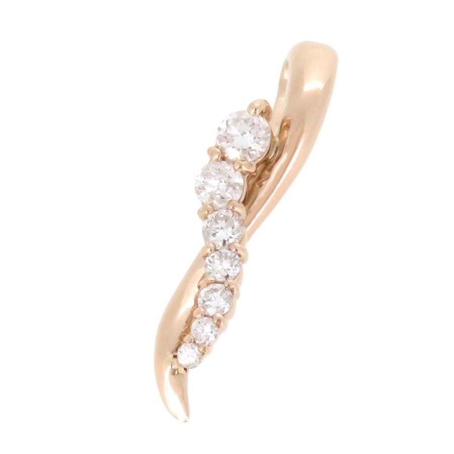 超歓迎 ダイヤモンド ウェーブ デザイン ペンダントトップ 0 3ct ピンクゴールド ローズゴールド K18pg シンプル 華奢 波型 ネックレスヘッド チャーム ジュエリー 超人気の World Of Heating De