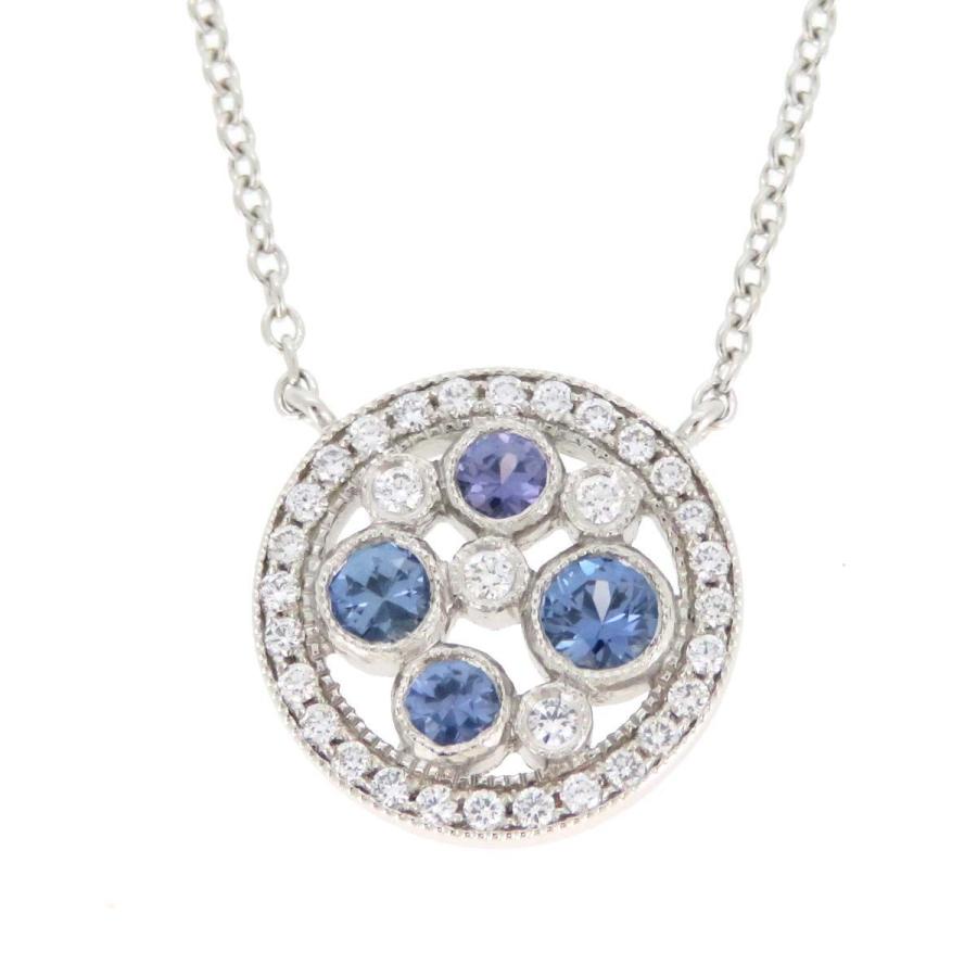 ティファニー コブルストーン ネックレス モンタナ サファイヤ パヴェダイヤ プラチナ Pt950 レディース ジュエリー つるや質店 通販 Yahoo ショッピング