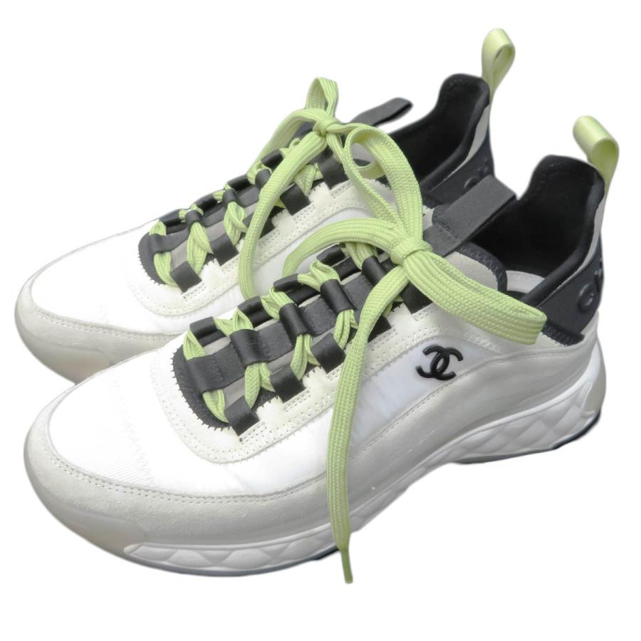 シャネル ココマーク スニーカー ロゴ スエード ファブリック G レディース アパレル つるや質店 通販 Yahoo ショッピング