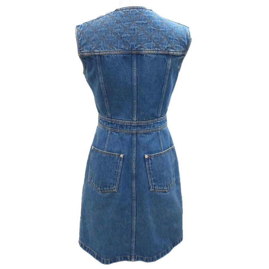 ルイヴィトン フロントボタン デニム ワンピース Lv ノースリーブ ロゴ 1a62of レディース 美品 アパレル 1564 つるや質店 通販 Yahoo ショッピング